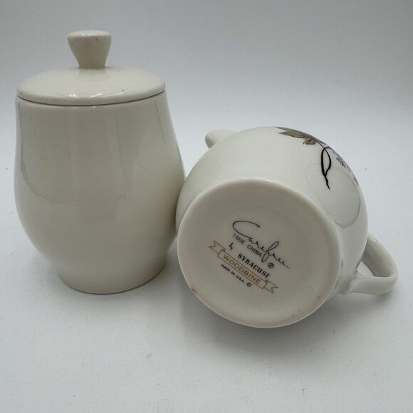 Vintage Woodbine Cream and Sugar by Syracuse Carefree Fine China 1960's - Picture 3 of 7